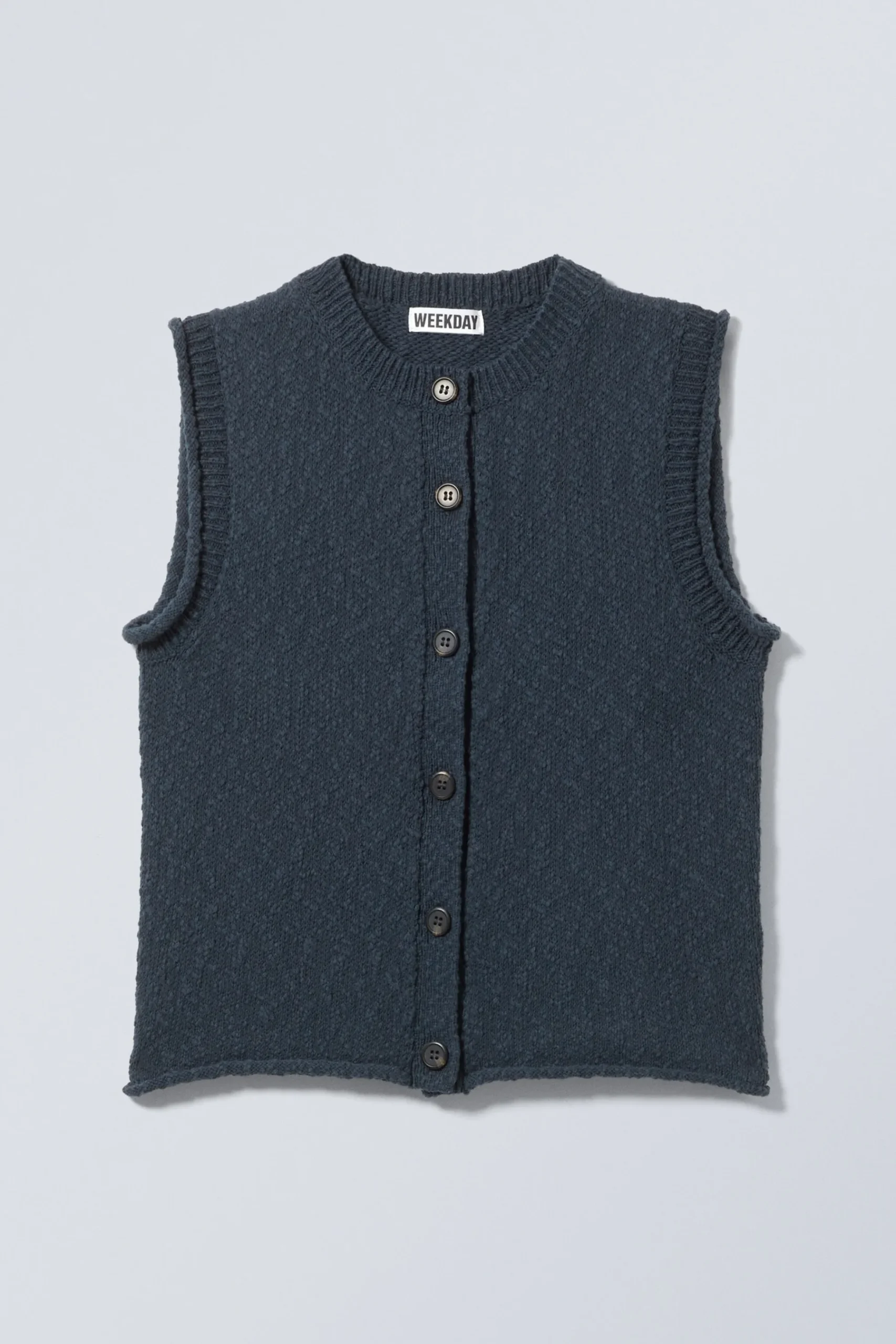 Weekday KNITTED SINGLE-BREASTED VEST dark navy blue Hot