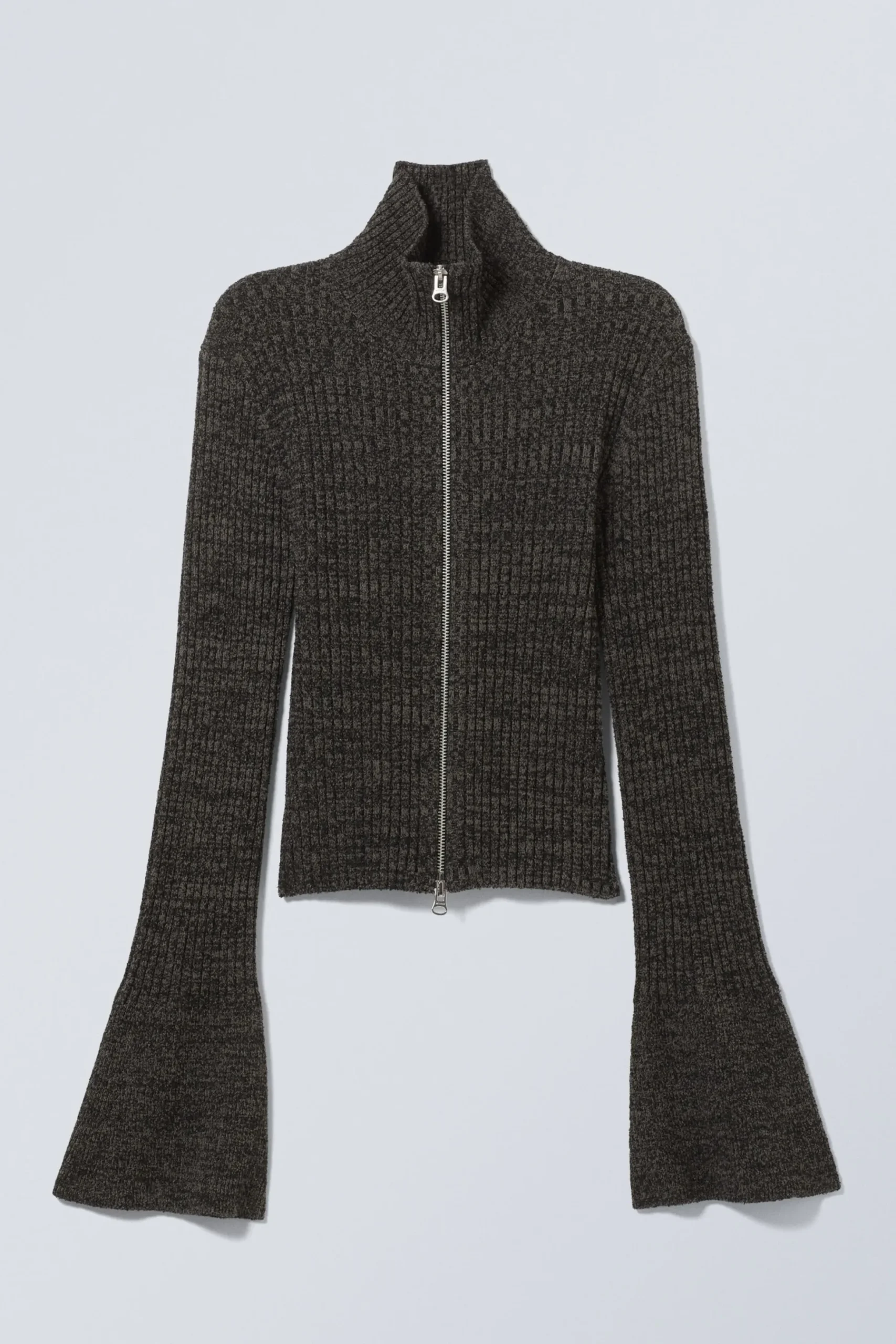 Weekday KNITTED ZIP CARDIGAN black Discount