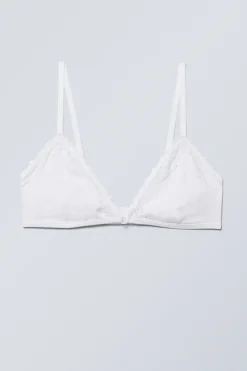 Weekday LACE COTTON TRIM BRA white New