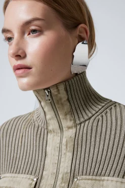 Weekday LARGE METAL CLIP-ON EARRINGS silver Flash Sale