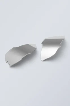 Weekday LARGE METAL CLIP-ON EARRINGS silver Flash Sale