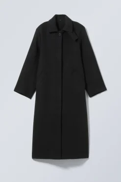 Weekday LONG OVERSIZED WOOL-BLEND COAT black Best Sale