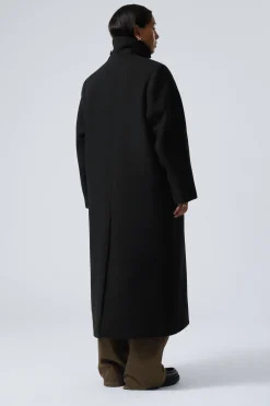 Weekday LONG OVERSIZED WOOL-BLEND COAT black Best Sale