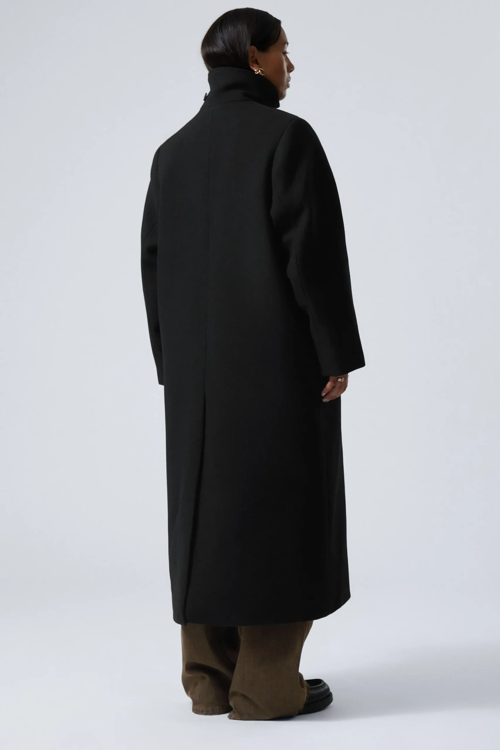 Weekday LONG OVERSIZED WOOL-BLEND COAT black Best Sale