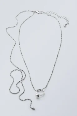 Weekday LONG RING CHAIN NECKLACE silver Discount