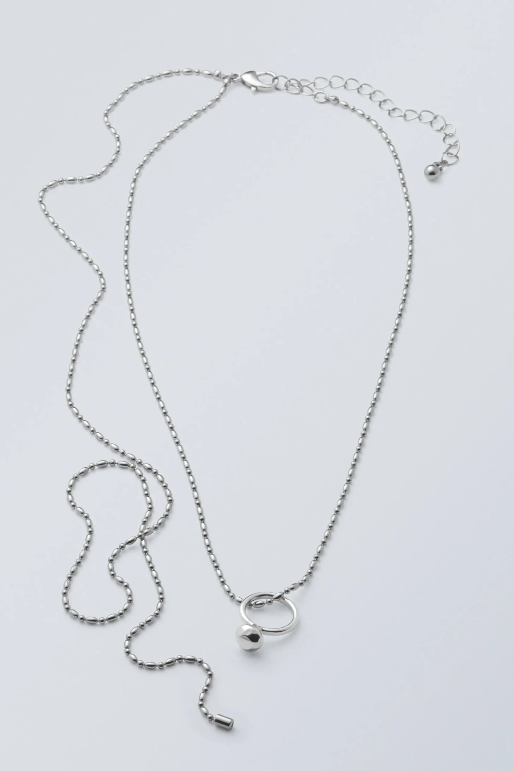 Weekday LONG RING CHAIN NECKLACE silver Discount