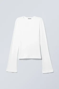 Weekday LONG SLEEVE COTTON TOP white Clearance
