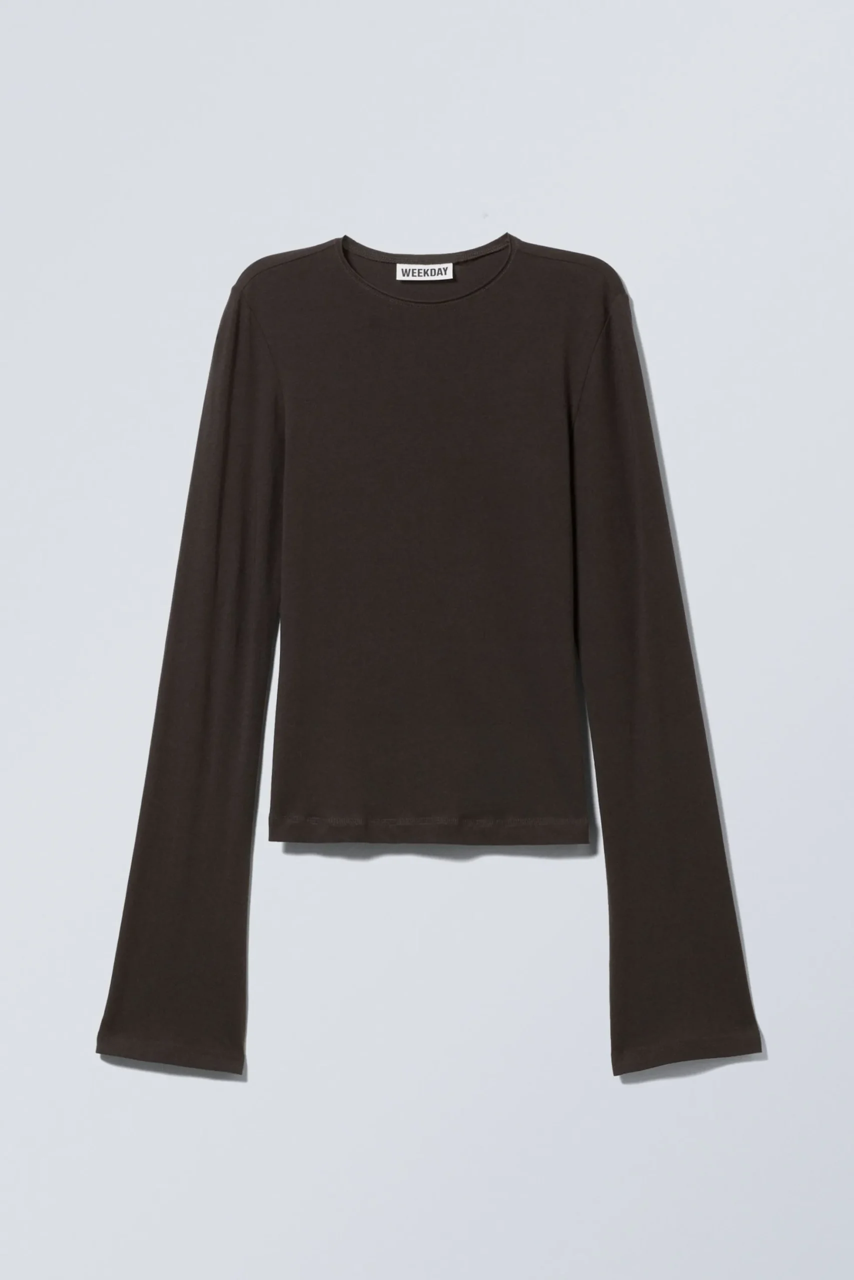 Weekday LONG SLEEVE COTTON TOP dark brown Sale