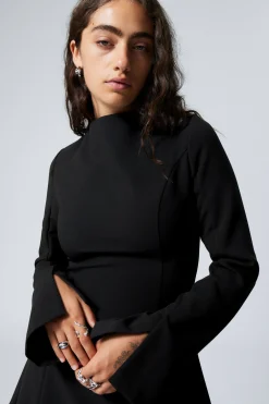 Weekday LONG SLEEVE MINI DRESS black Outlet