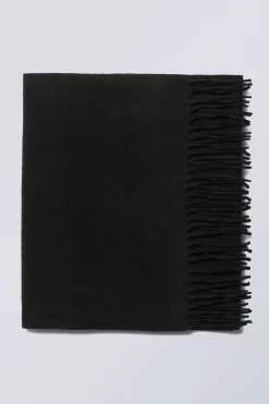 Weekday LONG WOVEN WOOL SCARF black Shop