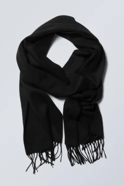Weekday LONG WOVEN WOOL SCARF black Shop