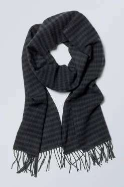 Weekday LONG WOVEN WOOL SCARF medium grey Outlet