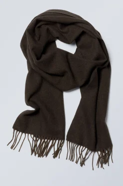 Weekday LONG WOVEN WOOL SCARF medium brown Cheap