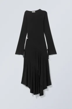 Weekday LONG-SLEEVED ASYMMETRIC DRAPED DRESS black Flash Sale