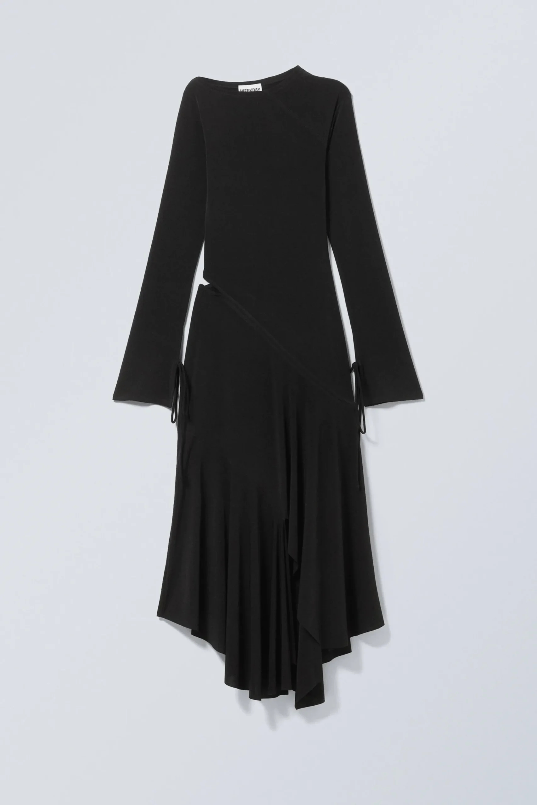 Weekday LONG-SLEEVED ASYMMETRIC DRAPED DRESS black Flash Sale