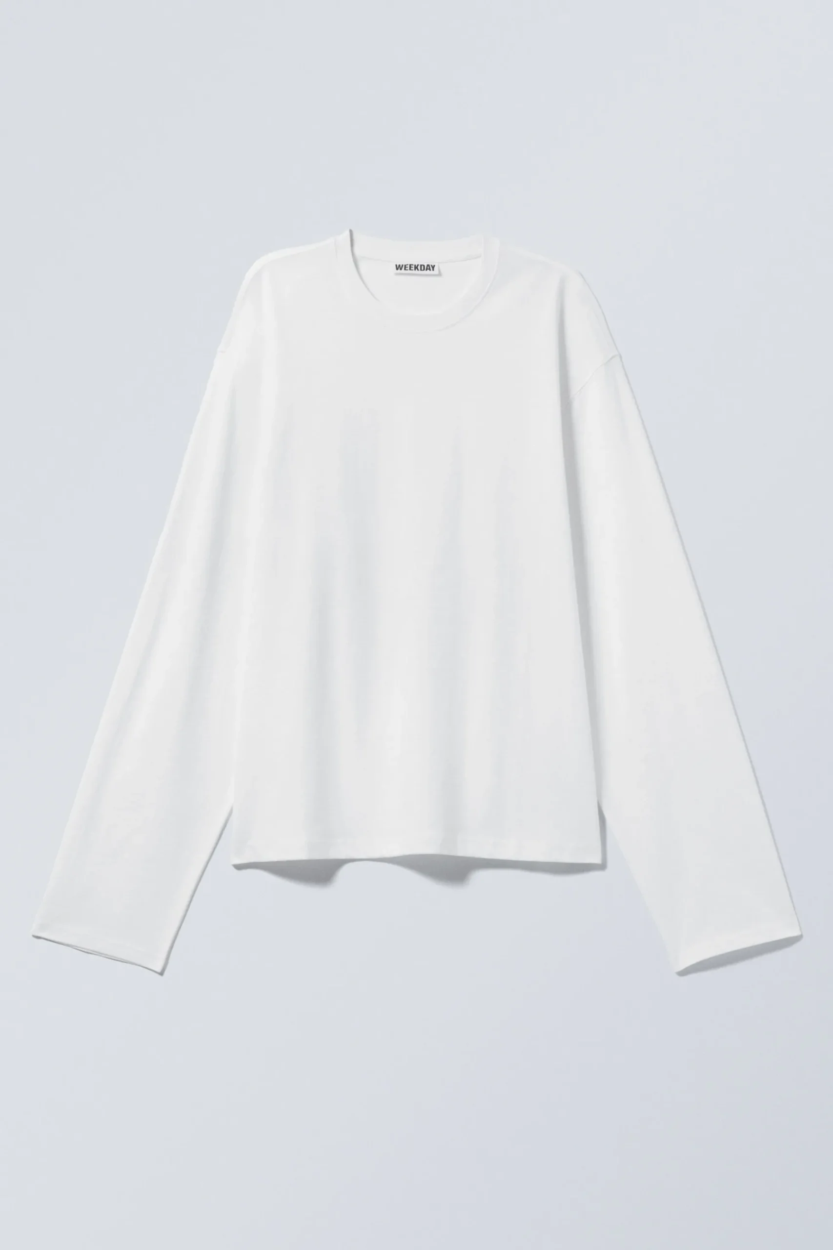 Weekday LONG-SLEEVED BOXY COTTON T-SHIRT white Cheap