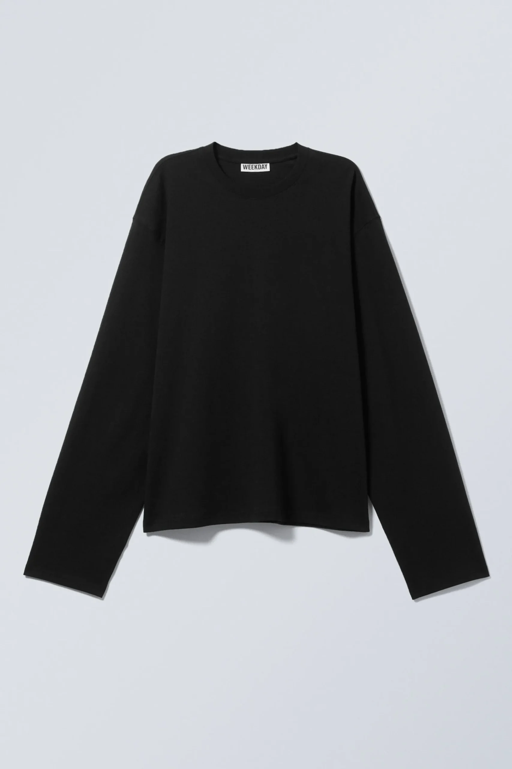 Weekday LONG-SLEEVED BOXY COTTON T-SHIRT black Online