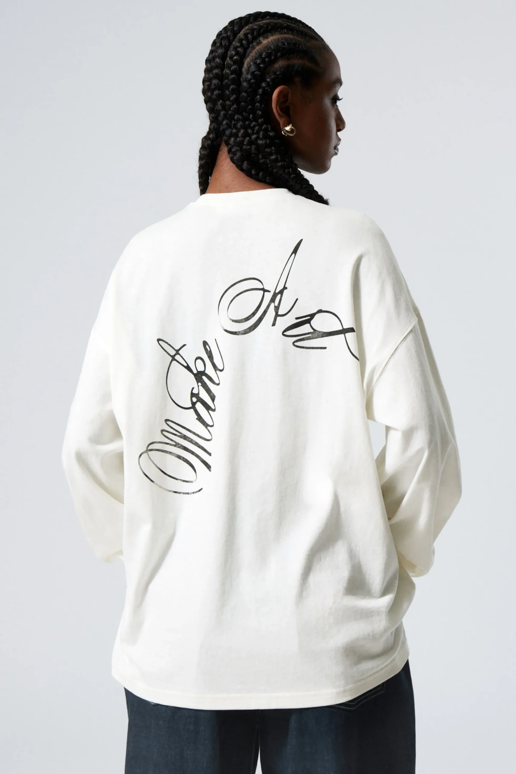 Weekday LONG-SLEEVED OVERSIZED PRINTED T-SHIRT white Outlet