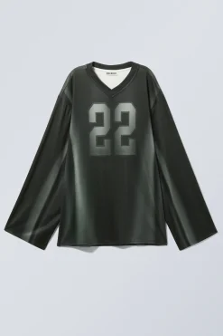 Weekday LONG-SLEEVED OVERSIZED SPORTS T-SHIRT black/grey 22 Clearance