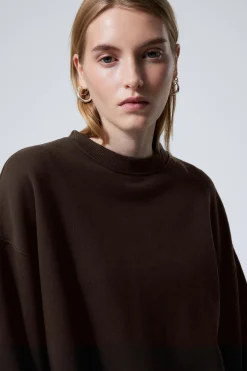 Weekday LONG-SLEEVED OVERSIZED SWEATSHIRT dark brown Cheap