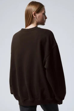 Weekday LONG-SLEEVED OVERSIZED SWEATSHIRT dark brown Cheap