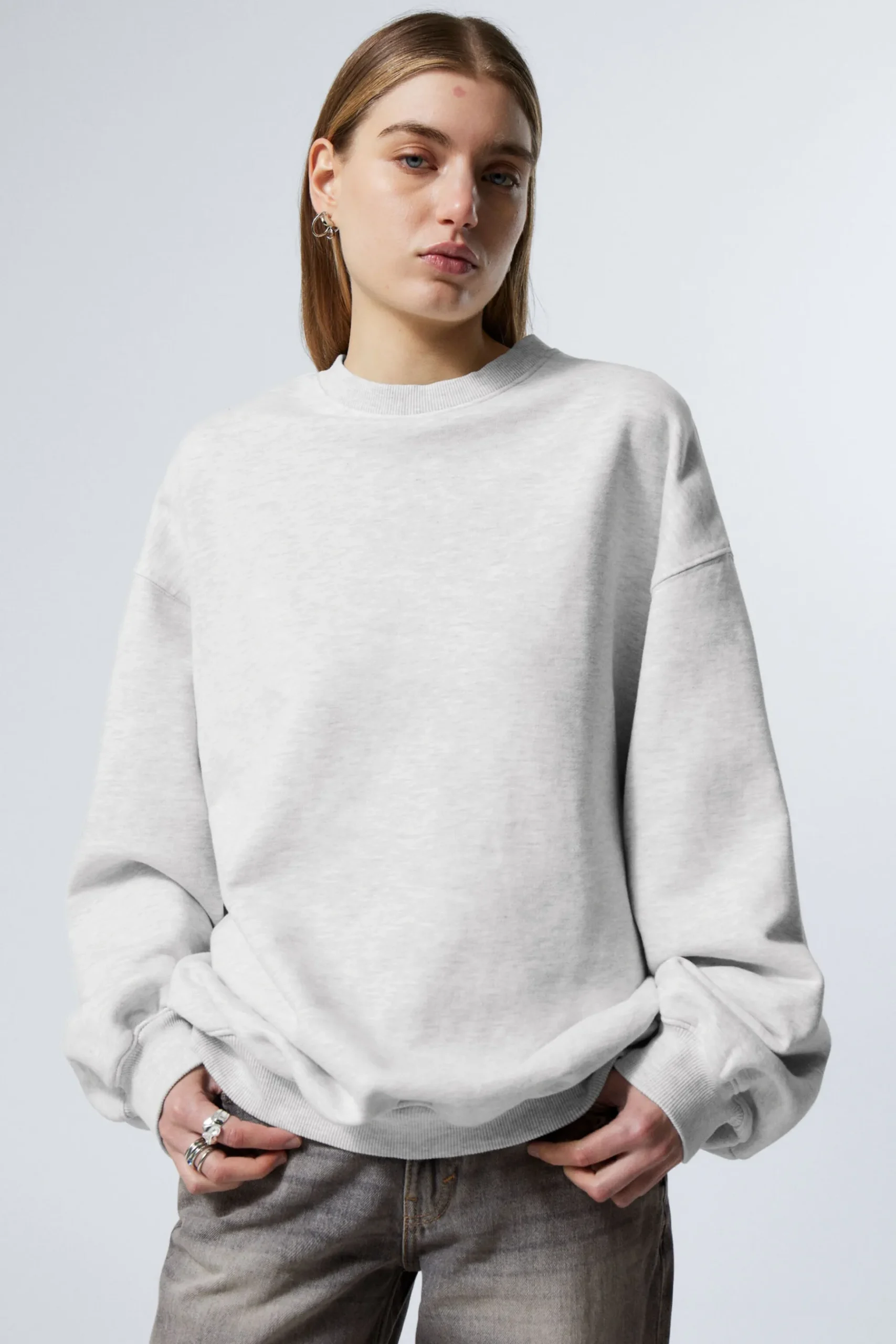 Weekday LONG-SLEEVED OVERSIZED SWEATSHIRT light grey Best Sale