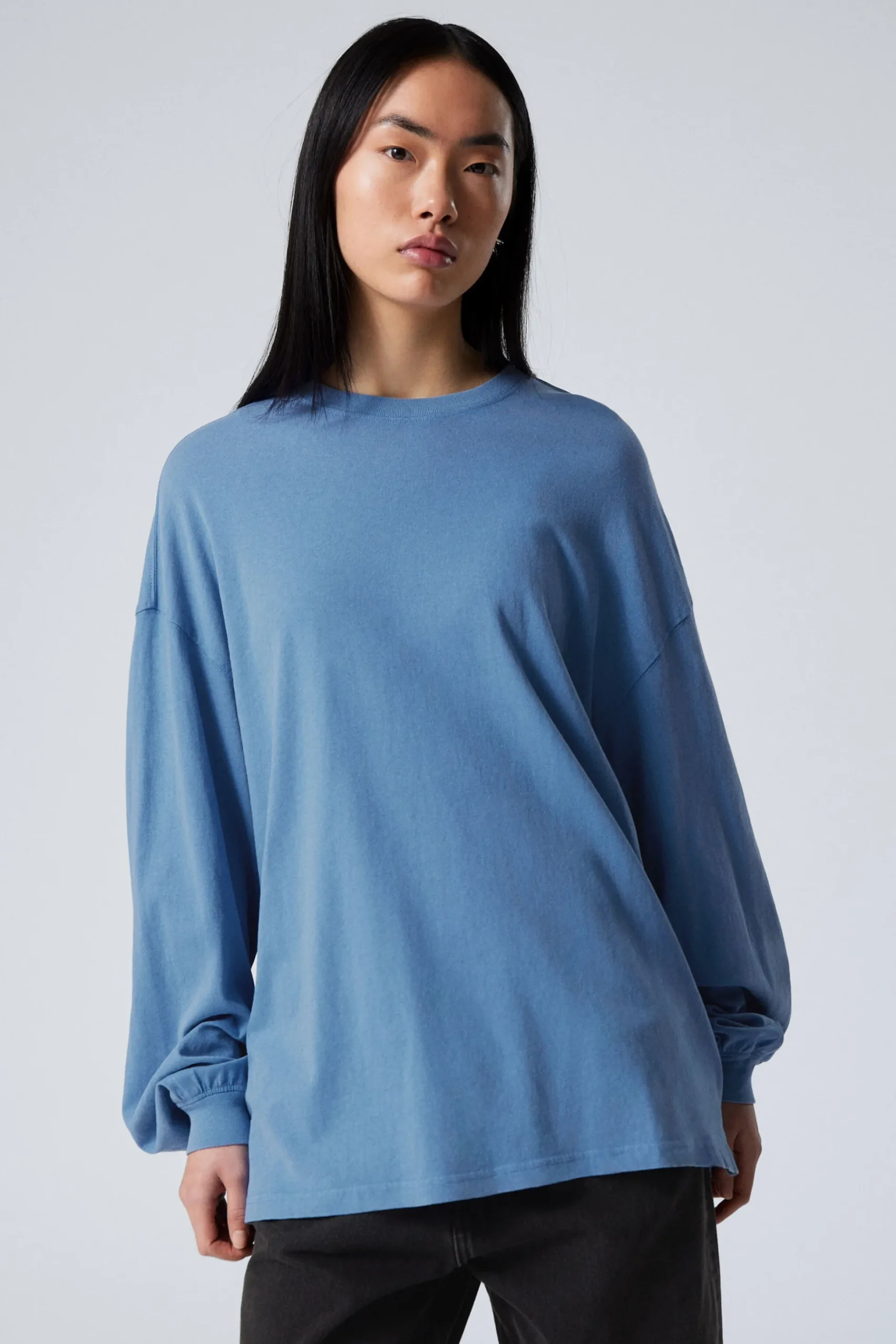 Weekday LONG-SLEEVED OVERSIZED T-SHIRT washed blue New