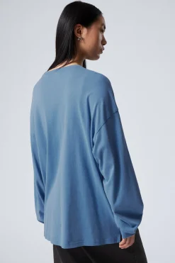 Weekday LONG-SLEEVED OVERSIZED T-SHIRT washed blue New