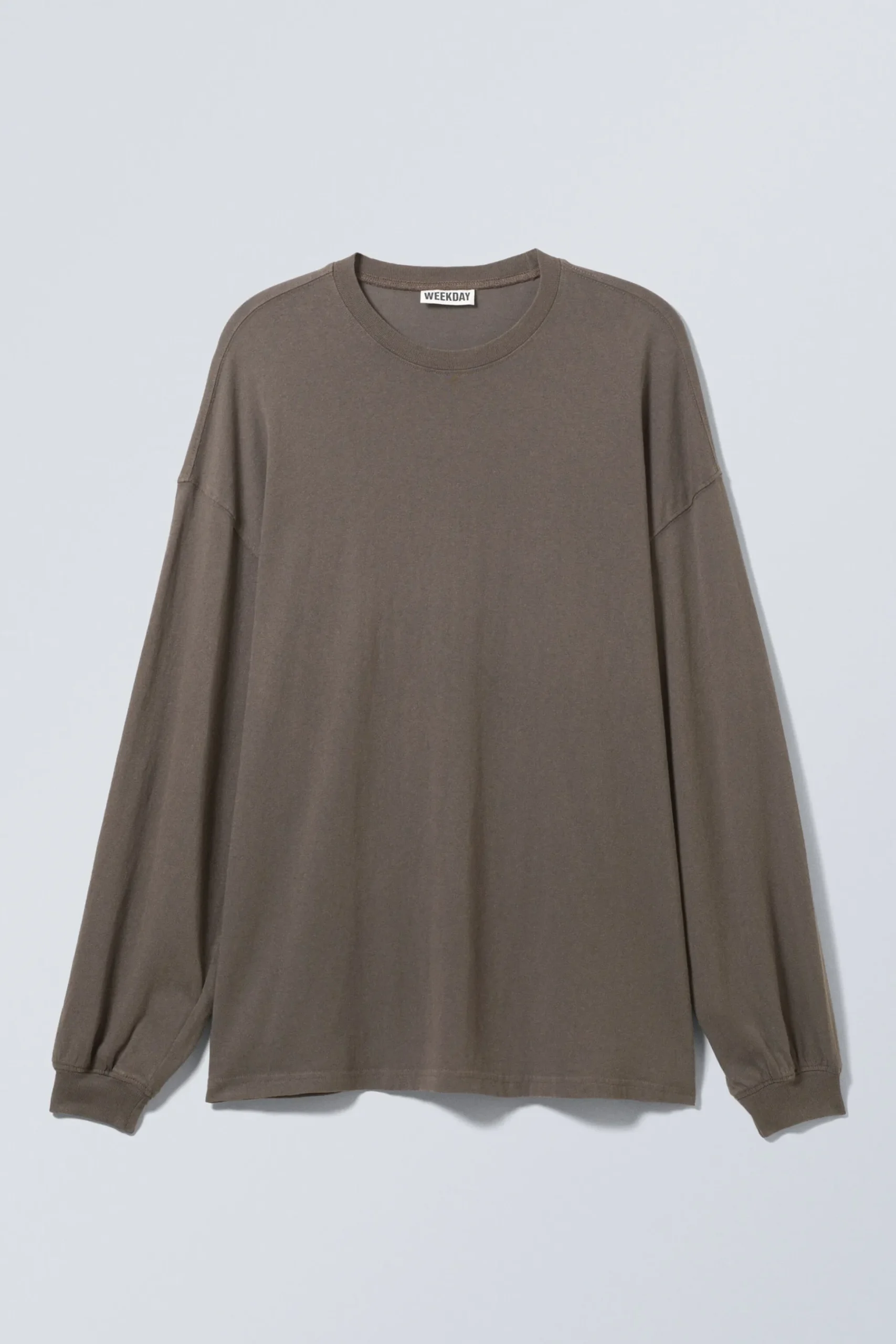 Weekday LONG-SLEEVED OVERSIZED T-SHIRT washed dark mole Shop