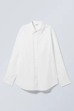 Weekday LONG-SLEEVED OXFORD COTTON SHIRT white Flash Sale