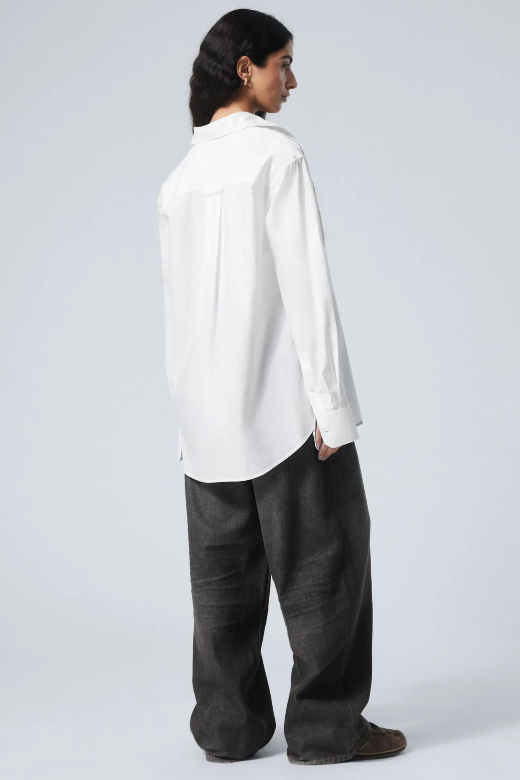 Weekday LONG-SLEEVED OXFORD COTTON SHIRT white Flash Sale