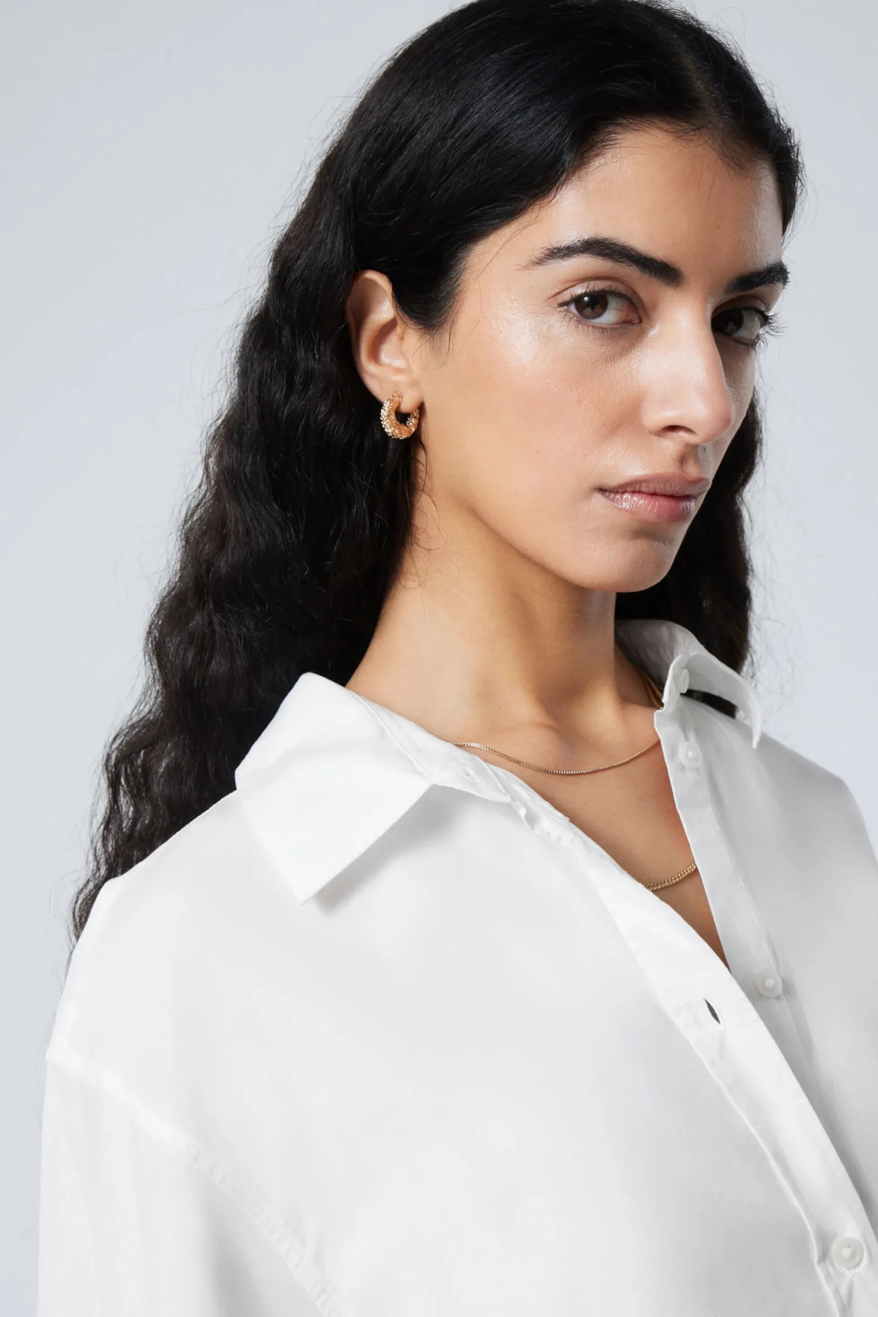 Weekday LONG-SLEEVED OXFORD COTTON SHIRT white Flash Sale