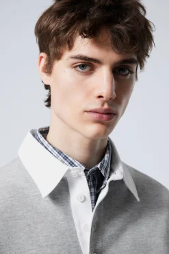 Weekday LONG-SLEEVED RUGBY SHIRT grey melange Outlet