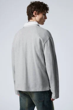 Weekday LONG-SLEEVED RUGBY SHIRT grey melange Outlet