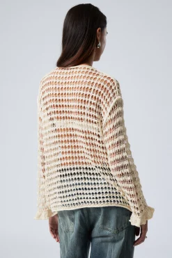 Weekday LOOSE FIT OPEN-KNIT SWEATER off-white Online