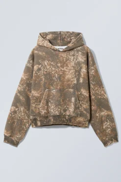 Weekday LOOSE FIT PRINTED HOODIE khaki woodland Clearance
