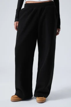Weekday LOOSE FLEECE TROUSERS black Flash Sale