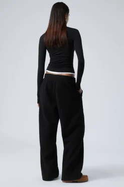 Weekday LOOSE FLEECE TROUSERS black Flash Sale