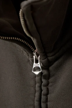 Weekday LOOSE FUNNEL NECK ZIP CARDIGAN washed dark grey Online