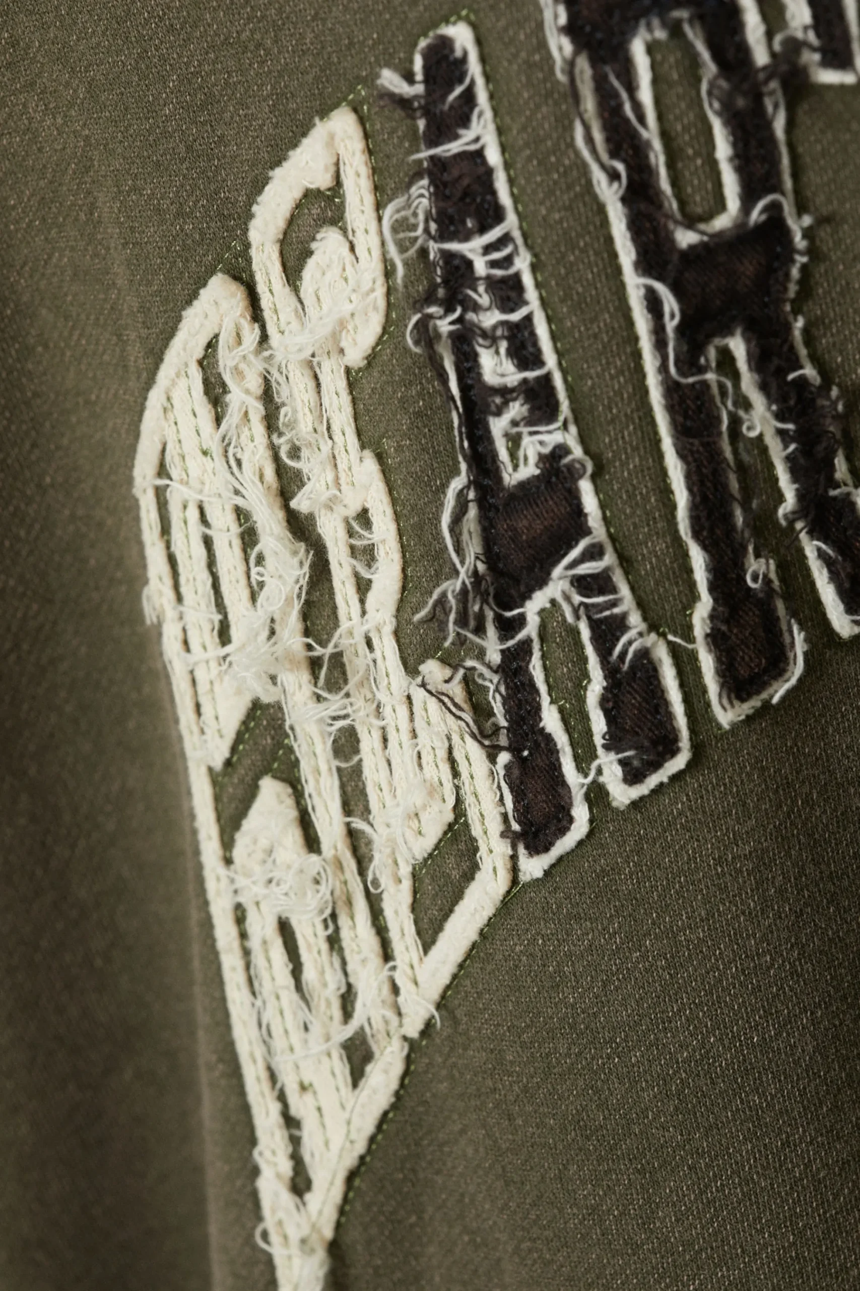 Weekday LOOSE GRAPHIC HEAVYWEIGHT HOODIE dark khaki green heartbeat Outlet
