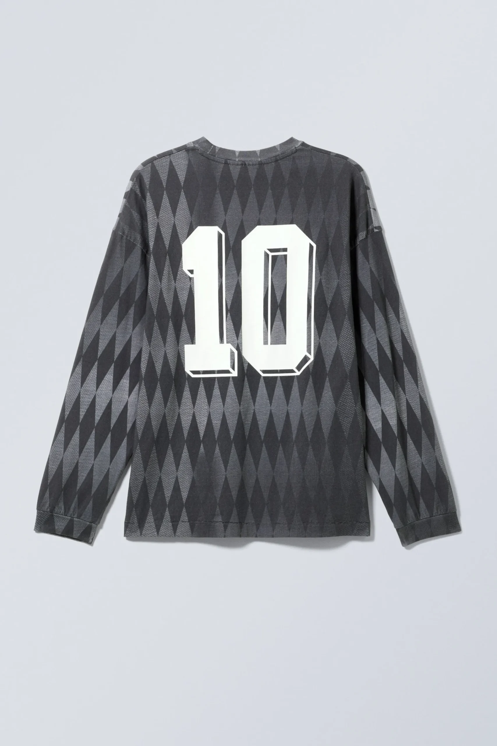 Weekday LOOSE GRAPHIC LONG SLEEVE T-SHIRT dark grey fantazy fc Best
