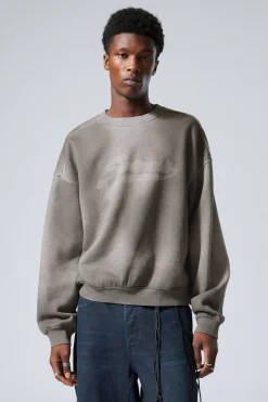 Weekday LOOSE GRAPHIC SWEATSHIRT grey sport spray Best