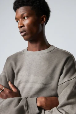 Weekday LOOSE GRAPHIC SWEATSHIRT grey sport spray Best