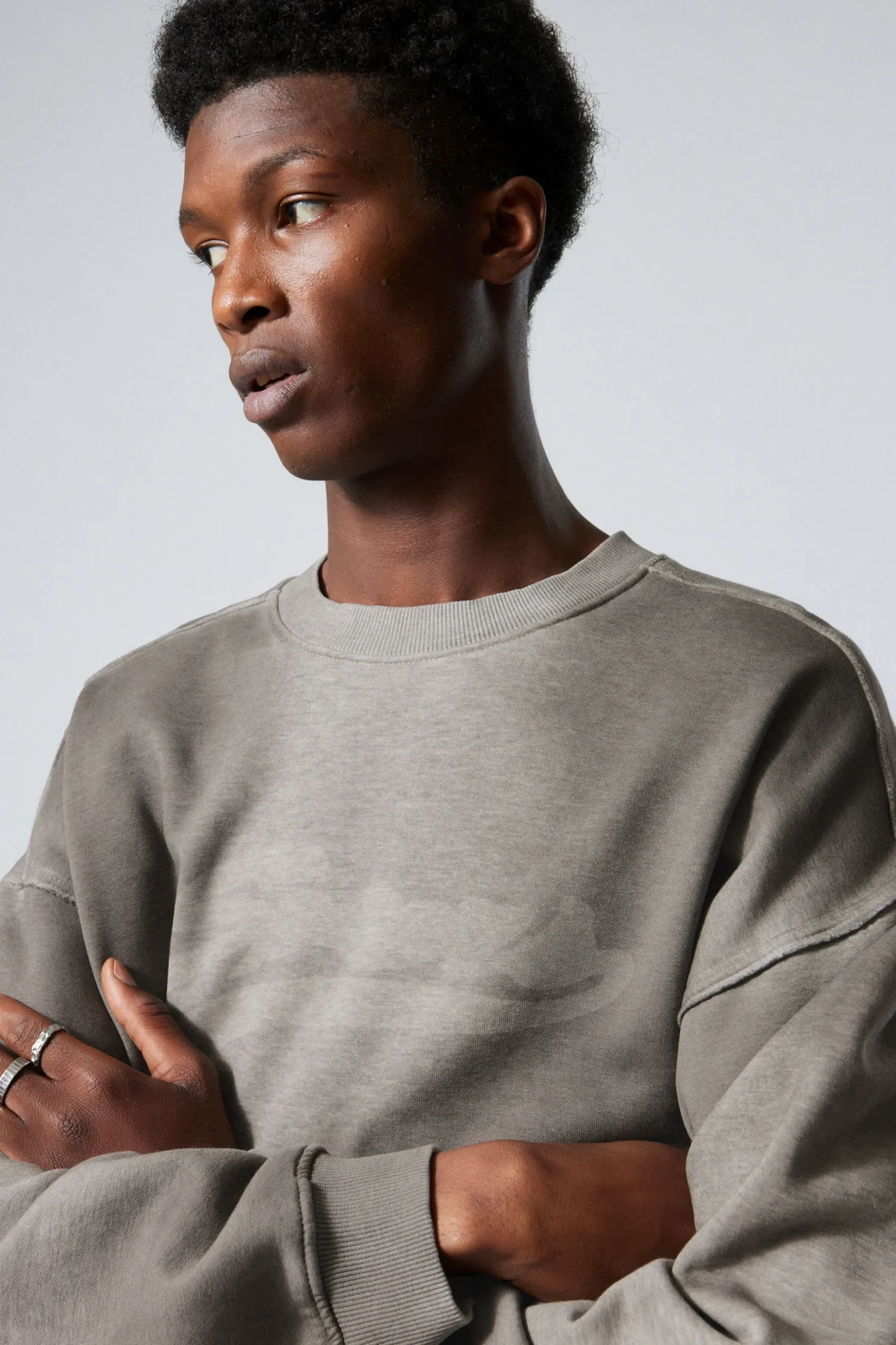 Weekday LOOSE GRAPHIC SWEATSHIRT grey sport spray Best