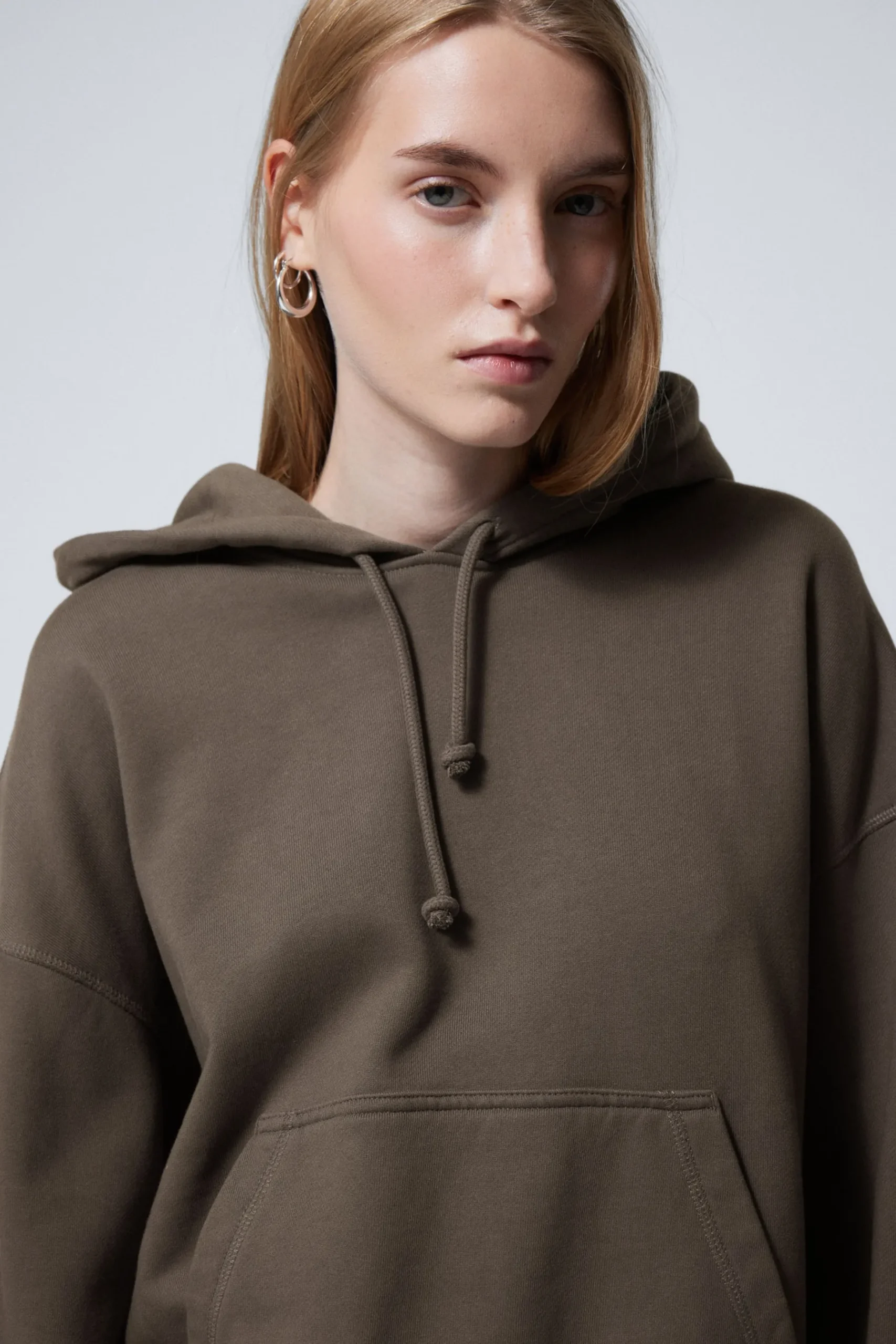 Weekday LOOSE HEAVYWEIGHT HOODIE dark mole Online