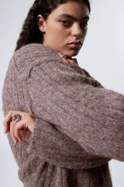 Weekday LOOSE KNITTED CARDIGAN dark grey Best Sale