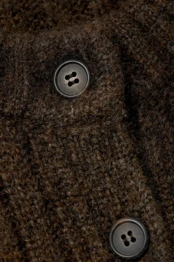 Weekday LOOSE KNITTED CARDIGAN dark brown melange Cheap