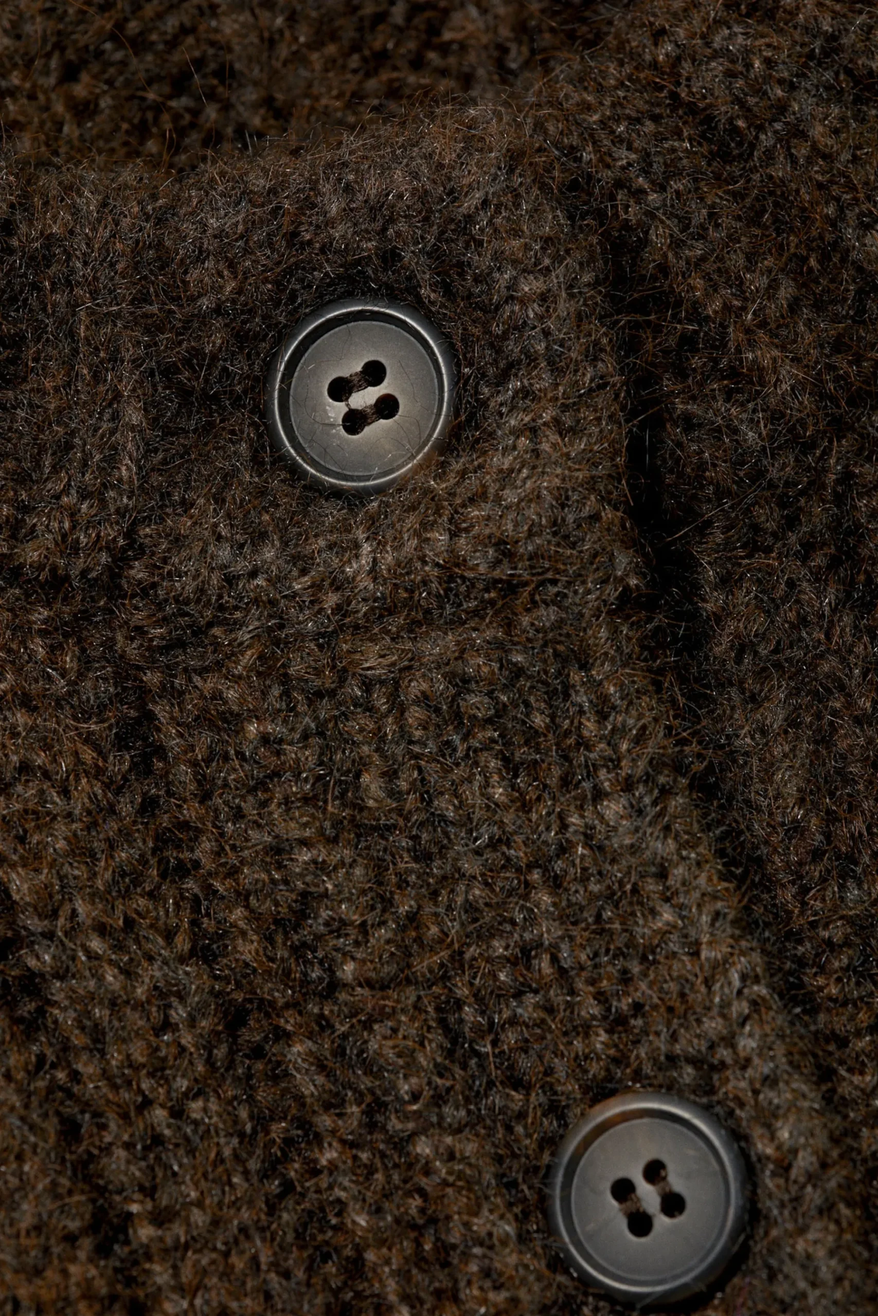 Weekday LOOSE KNITTED CARDIGAN dark brown melange Cheap