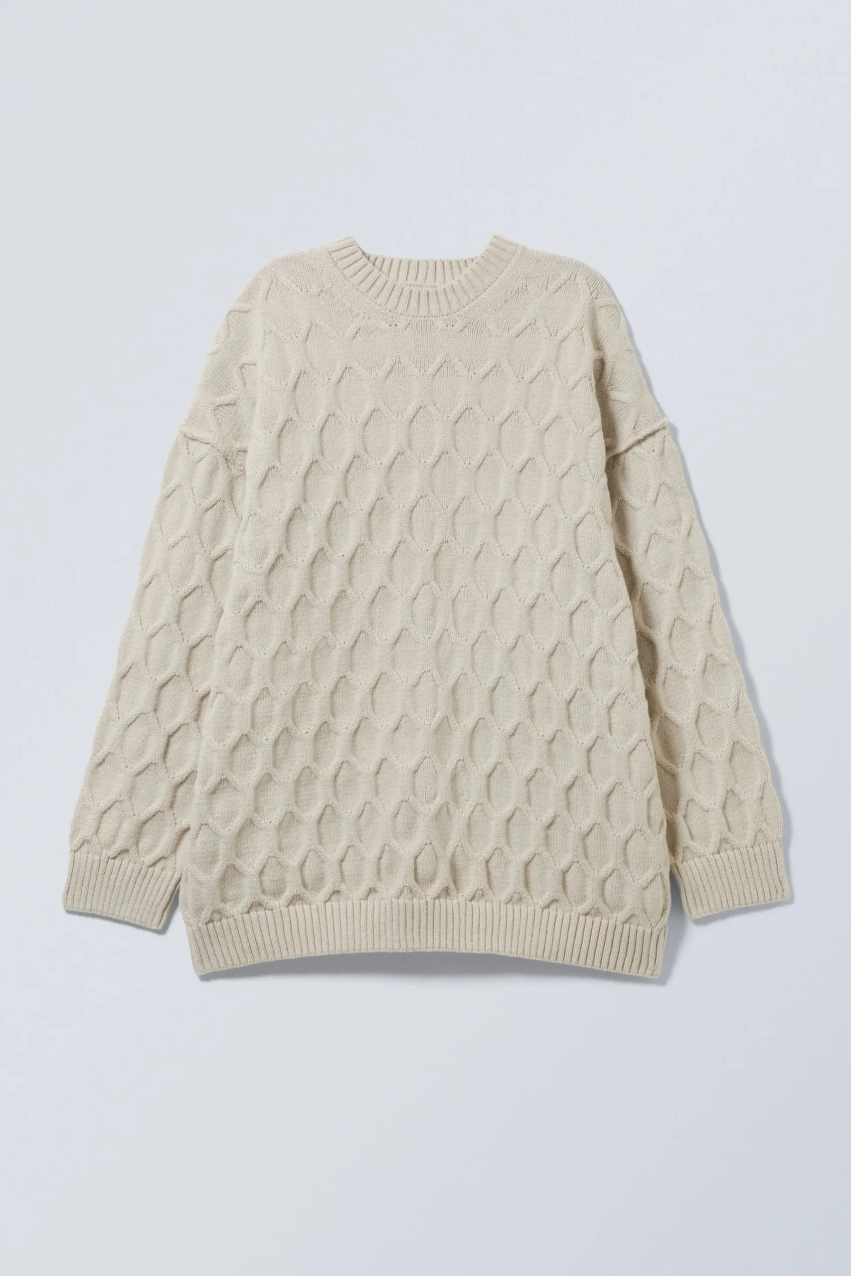 Weekday LOOSE KNITTED STRUCTURE SWEATER light mole Best