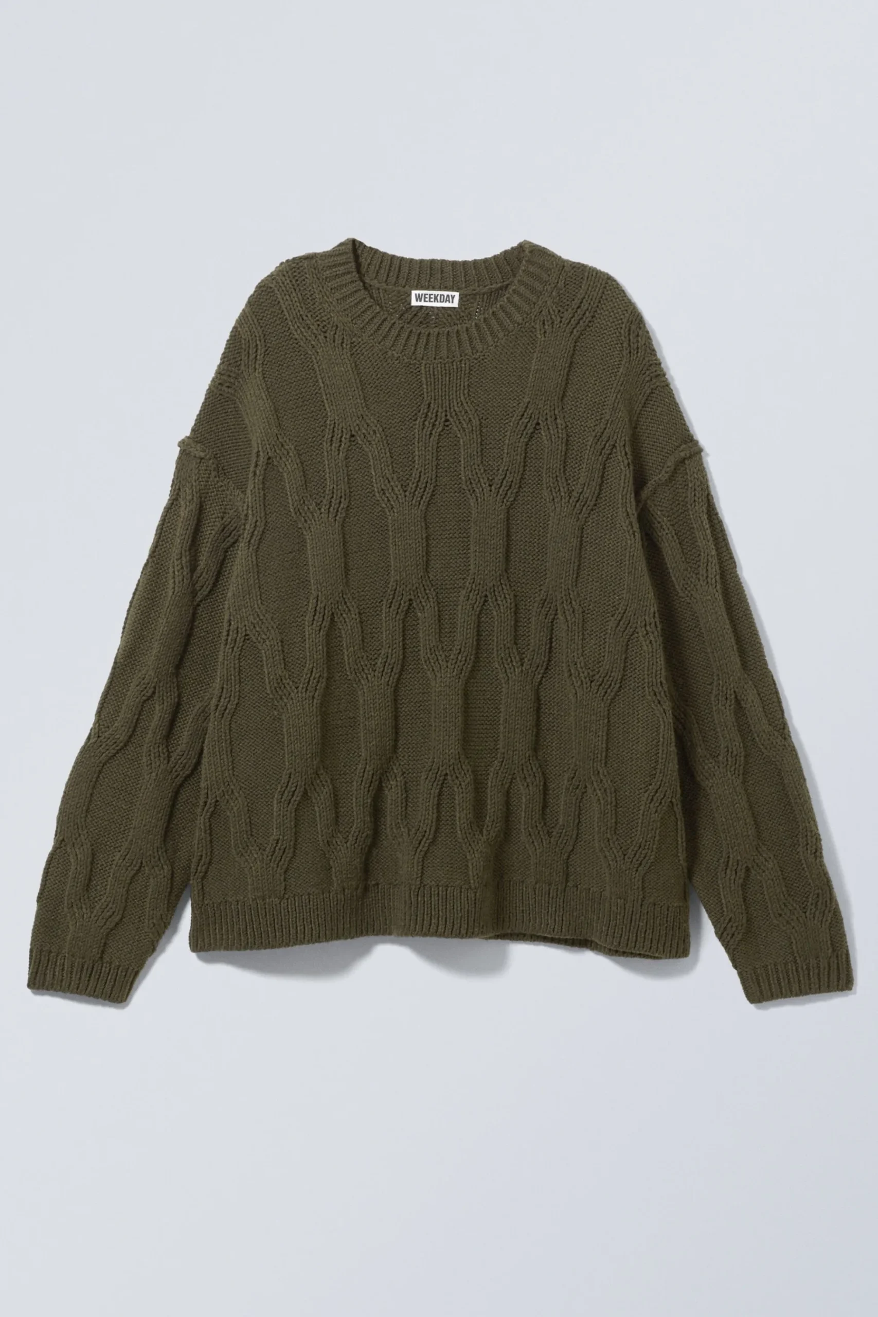 Weekday LOOSE KNITTED STRUCTURED SWEATER dark khaki green Online